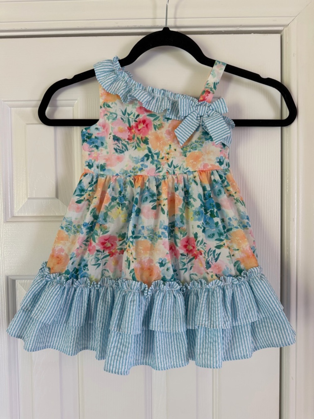 Rare Editions Girls Floral Garden Party Sundress Bow Ruffles 24 Months